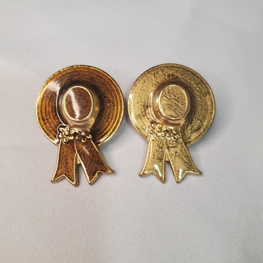 Bronze Hats Earrings Funky
